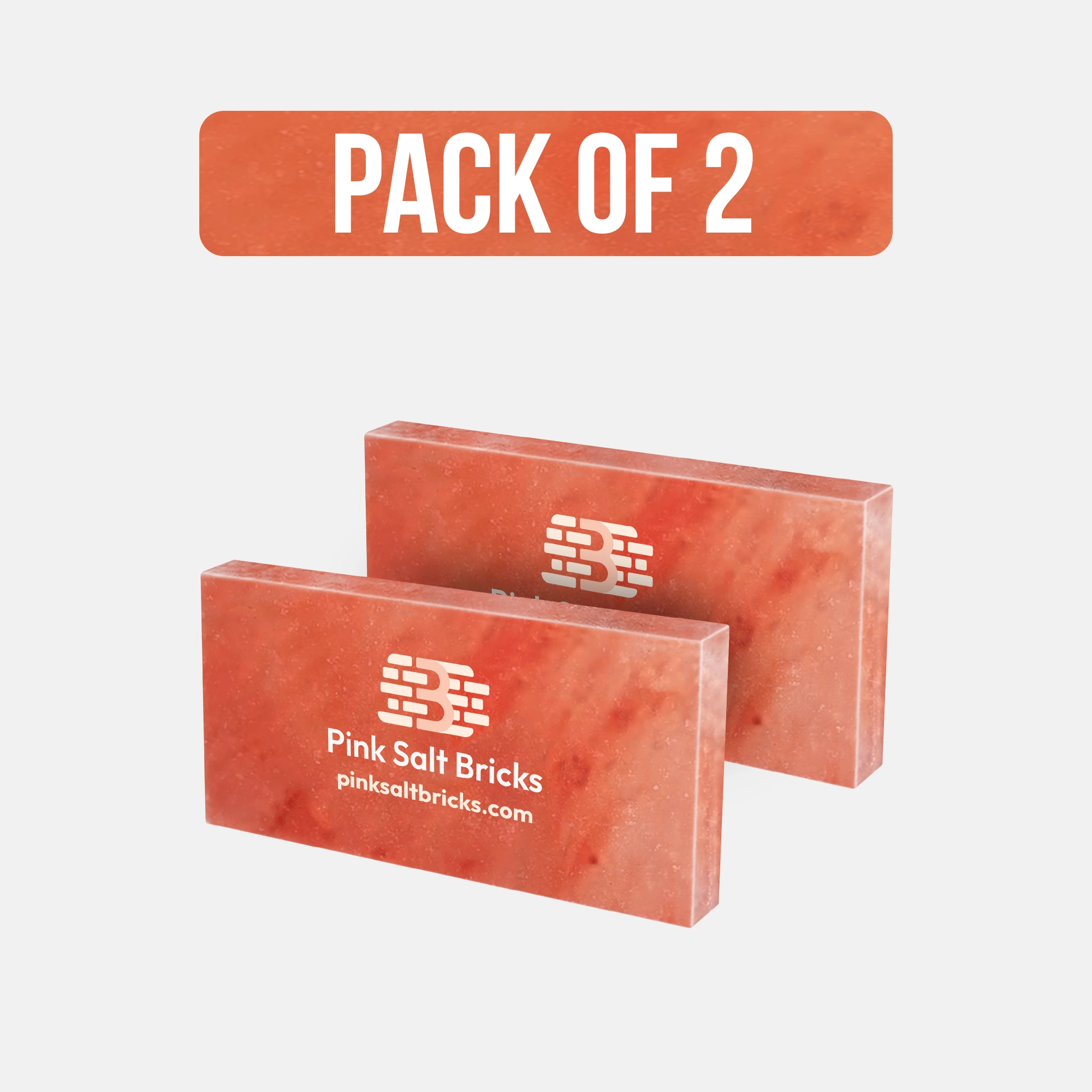 Himalayan Salt Tiles - 8" x 4" x 1"- Pack 2 - Free Shipping